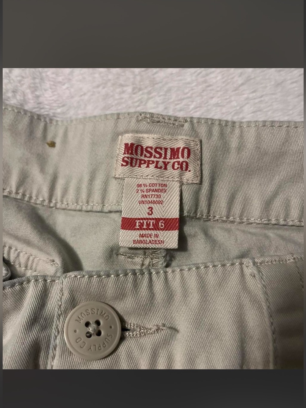 Y2k 2010 Mossimo Supply Co. Khaki Cargo Shorts Discontinued size 3 Fit 6 - Picture 2 of 3
